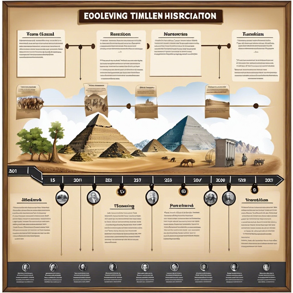 historical timeline add important events as lessons progress